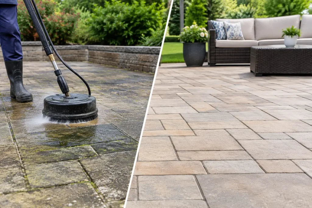 Paver Cleaning Versus Replacement for Your Patio