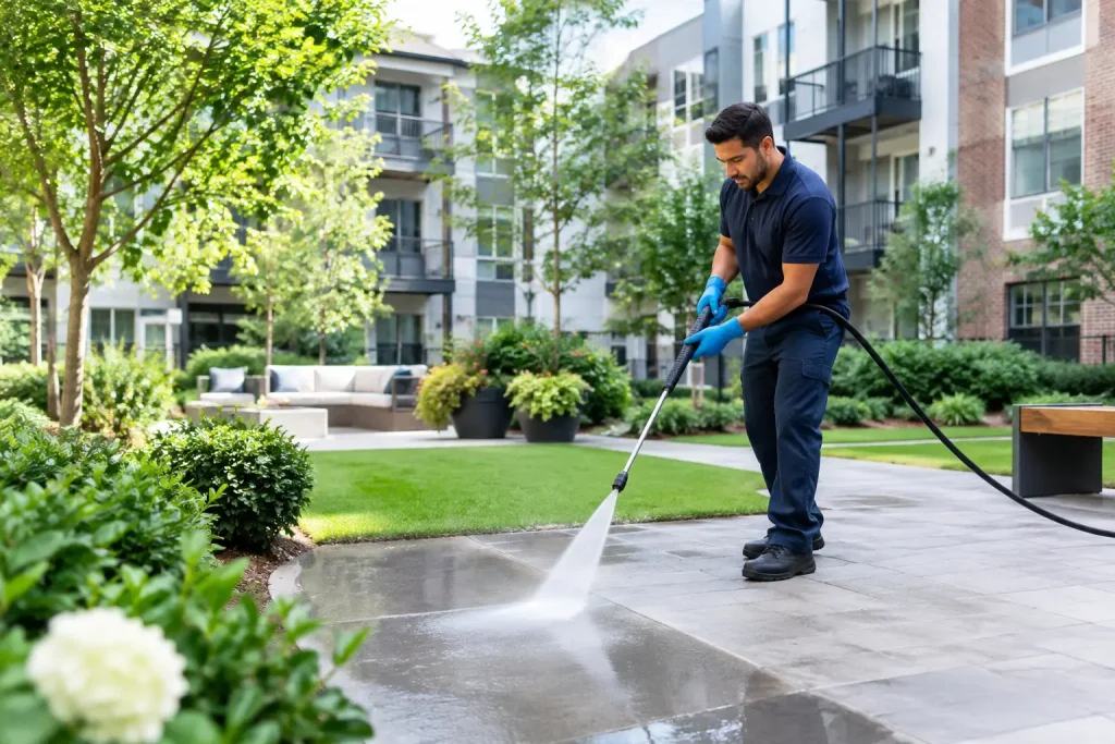 Apartment Courtyard Cleaning Case Study Results
